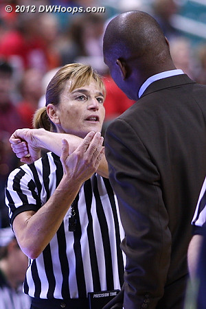 Tia Bell was called for a flagrant 1 as explained to Ken Griffin by Dee Kantner  - NCSU Players: Assistant Coach Ken Griffin 