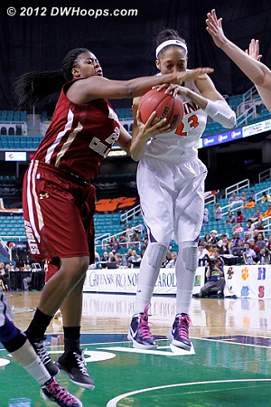 DWHoops Photo  - UVA Players: #23 Ataira Franklin - BC Tags: #22 Joy Caracciolo 
