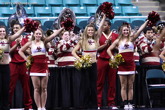 DWHoops Photo  - BC Players:  Boston College Band,  Boston College Cheerleaders 