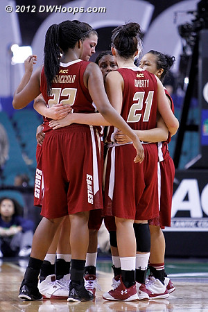One of the last BC huddles of their disappointing 2012 campaign  