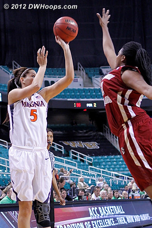 DWHoops Photo  - UVA Players: #5 Erinn Thompson - BC Tags: #22 Joy Caracciolo 