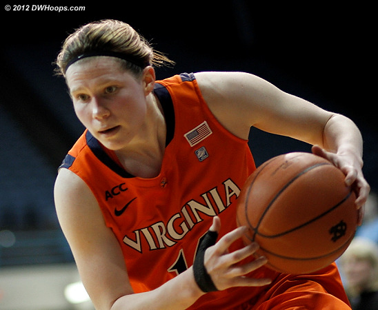Lexie snags a loose ball  - UVA Players: #14 Lexie Gerson 