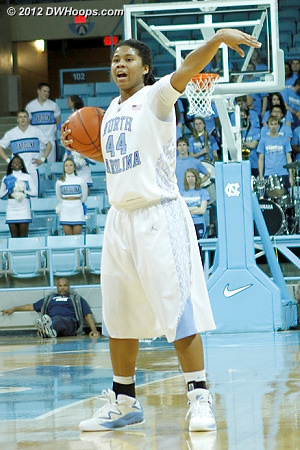 Setting the Carolina offense  - UNC Players: #44 Tierra Ruffin-Pratt 