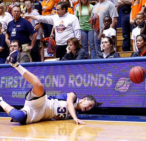 Haley dives for a loose ball