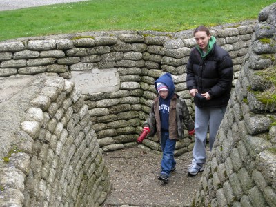 Sheana and Joey in the trenches at the Canadian area near Vimy Ridge -  - 
