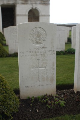 Headstone of A Soldier of the Great War, An Australian Regiment, Known Unto God, Canadian Cemetery #2 - Vimy Ridge -  - 