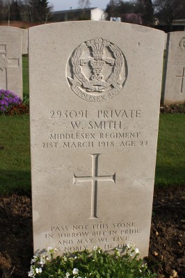 Headstone of Private W. Smith, Faubourg-D�Amiens Cemetery, Arras, France -  - 
