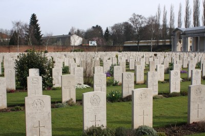 Headstones at Faubourg-DAmiens Cemetery, Arras, France -  - 