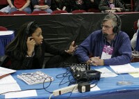  - Time for a postgame radio spot before the long trek back to Durham