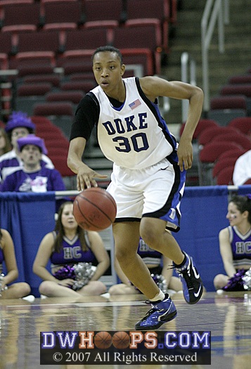 Carrem Gay on the break after another steal