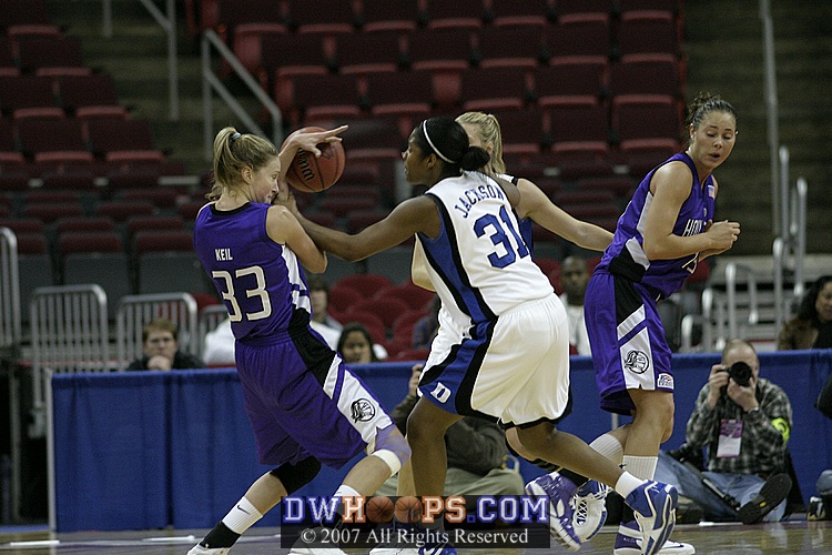 Keturah Jackson goes for the steal...