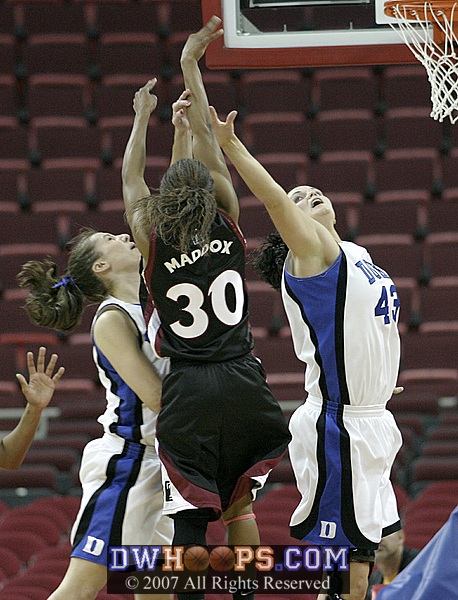 Abby picked up her third foul here, the free throws cut Duke's lead to 6