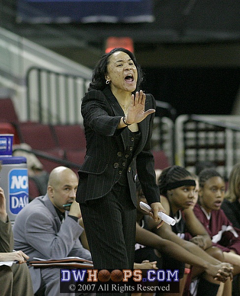 Temple head coach Dawn Staley tells her players to slow it down
