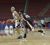  - Lindsey Harding and Lakeisha Eaddy on the perimeter