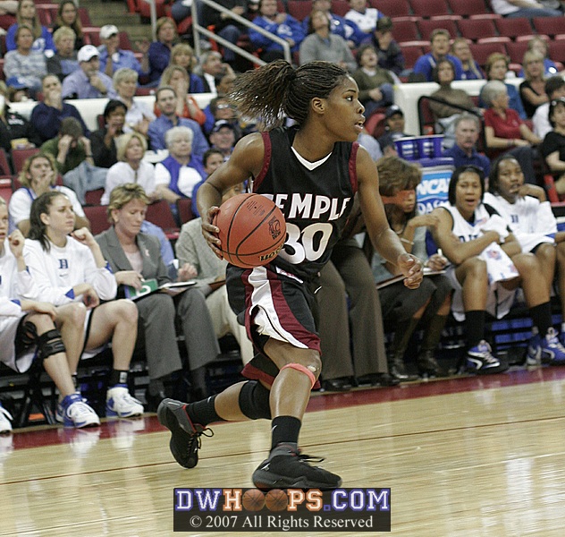 A steal by Fatima Maddox put Temple in position to further cut into Duke's lead