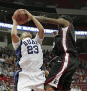 43-36, 16:41 - ...and is fouled by Jasmine Stone