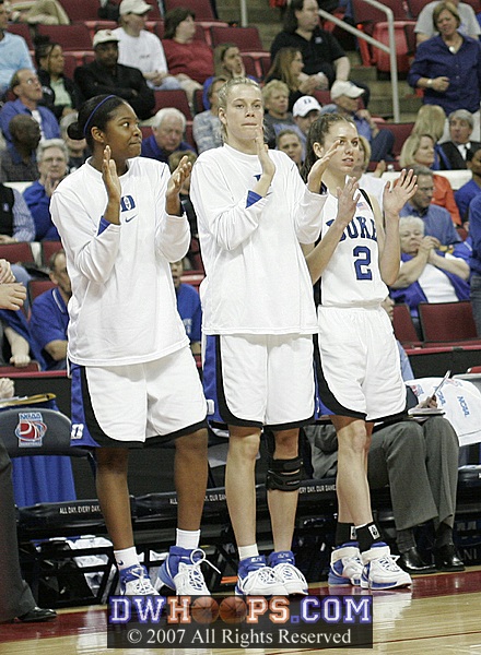 KJ, Brittany, and Emily applaud the call