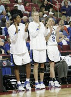 44-38, 13:59 - KJ, Brittany, and Emily applaud the call