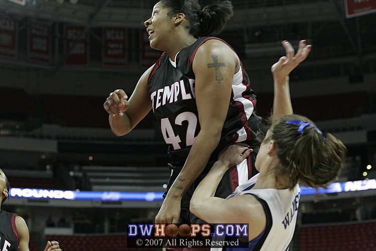 Lady Comfort fouls Abby Waner, they almost fell on me