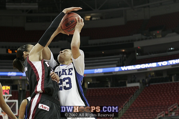 Hairston gets Wanisha Smith with the body...two shots.  She made both and Duke's lead was back to 9.