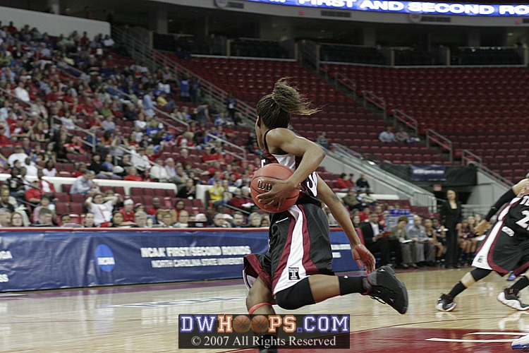 ...but it's Fatima Maddox and not a Blue Devil who corrals the pass.