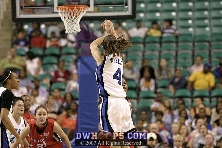 Abby Waner tries to answer with a three, but it's off