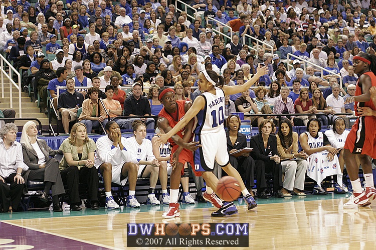 Duke's defense firmed up, allowing Rutgers only 2 points in the last 5 minutes of the half