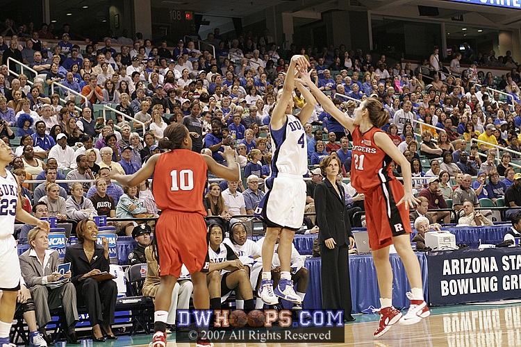 Abby Waner drains a three - this was the high water mark for Duke.