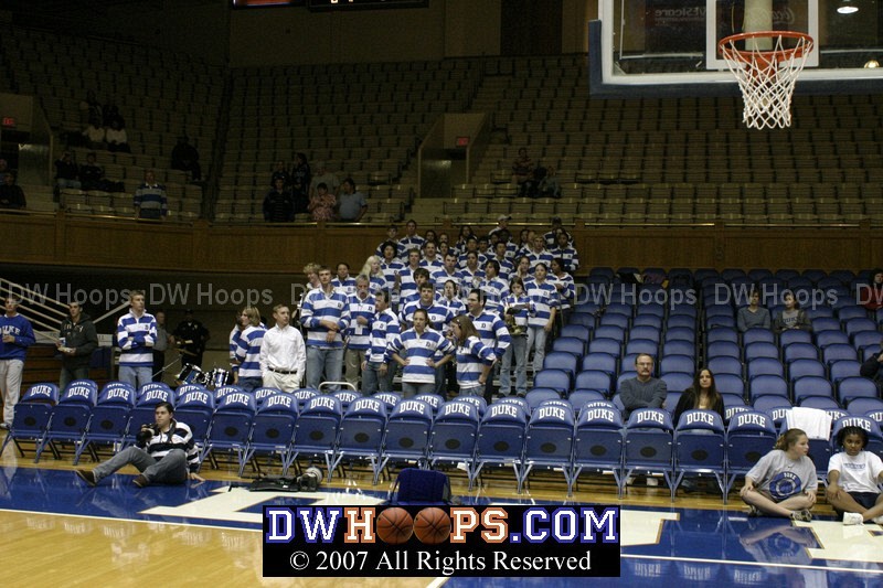 A good turnout from the Duke Pep Band