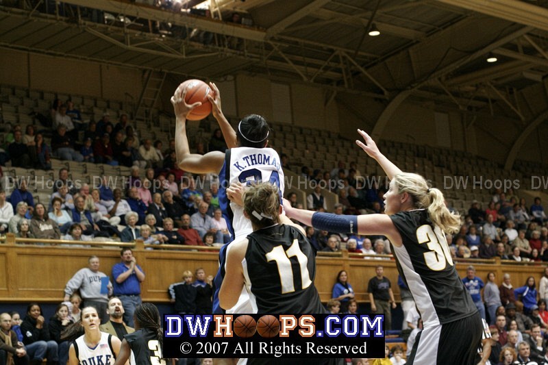 Krystal Thomas pulls down a board