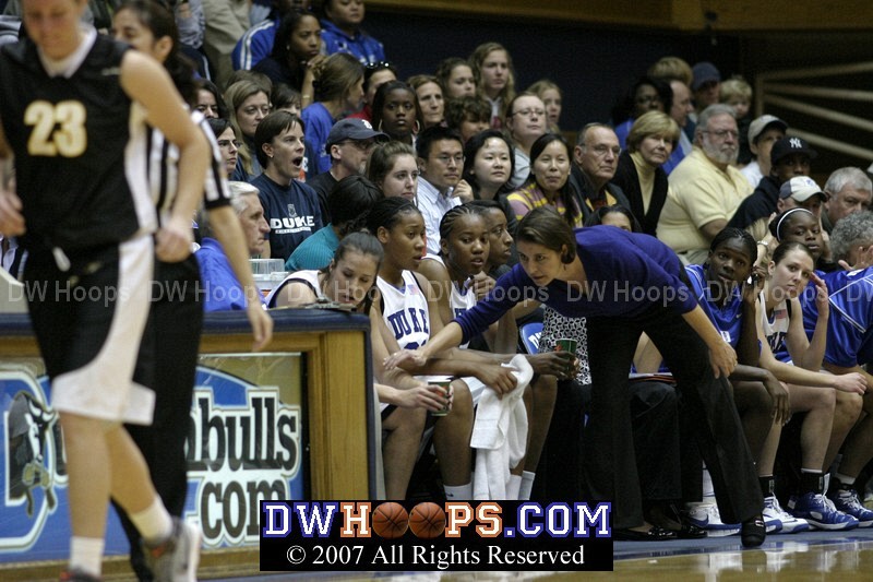 First year Duke coach Joanne P. McCallie has a word for Abby Waner