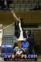  - Former UNC standout and crafty point guard Leah Metcalfe has created enough space for an open three over Duke newcomer Jasmine Thomas