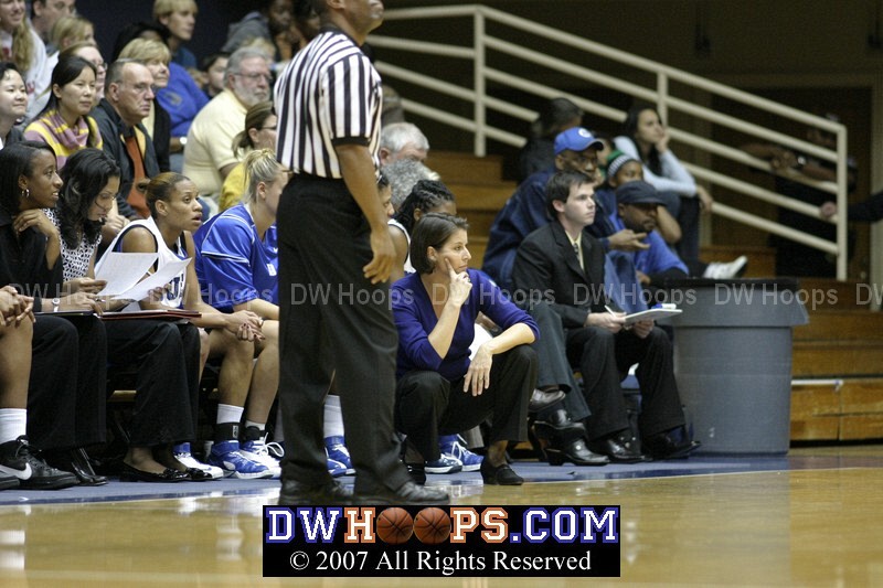 Joanne P. McCallie contemplates on the sideline