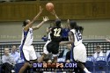  - Fatima Maddox, whose Temple career ended with an NCAA loss to Duke last March, is closely guarded by Chante Black and Bridgette Mitchell