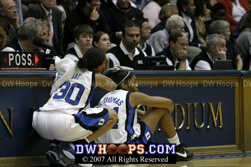 Carrem Gay and Krystal Thomas wait to re-enter the fray