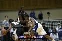  - Duke's Keturah Jackson shows her muscle while chasing Fatima Maddox around and through a Team Reebok screen