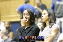  - Assistants Samantha Williams (left) and Shannon Perry watch Duke's warmup for the second half