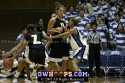  - Sidney Spencer (11) screens Duke's Jasmine Thomas while Leah Metcalfe executes "Plan Z"