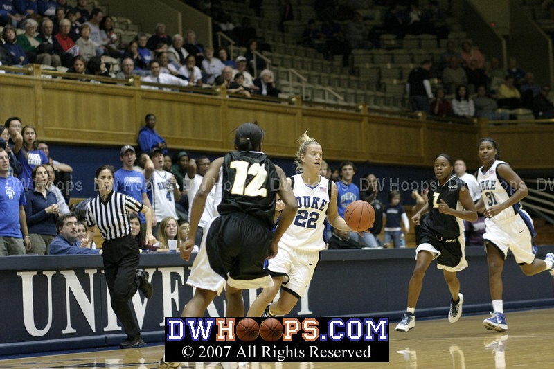 Brittany Mitch was one of many Duke players to play some time at point
