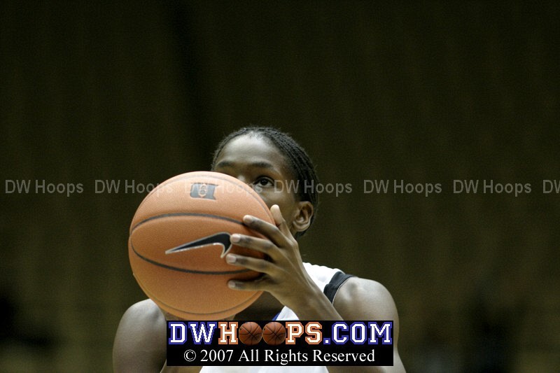 Bridgette Mitchell eyes the hoop on a free throw attempt