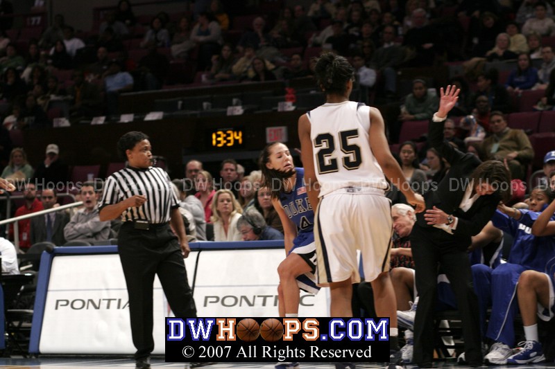 ...but the pass finds the Duke bench instead.
