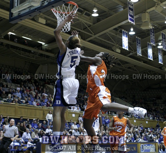 Keisha Champion fouled Jasmine Thomas on the make