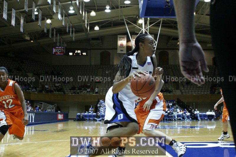 Carrem Gay drives the baseline