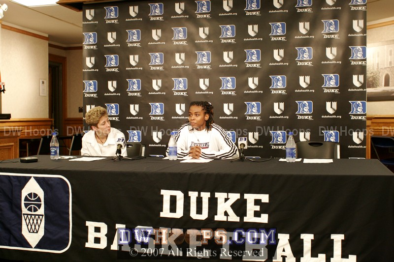 Coach Fedorjaka and Keisha Champion represented Bucknell postgame