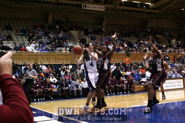 On Duke's first possession, Abby Waner attempts a pass
