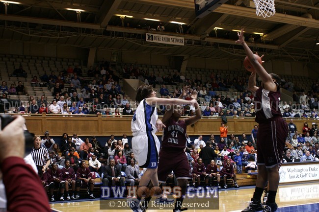 Abby's pass is right into the NCCU defense