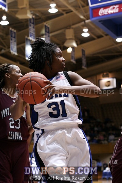 Keturah Jackson was whistled for the foul on the rebound