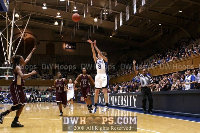 Emily buries the three, and Duke leads by 23 at half.  The second half pictures aren't ready now, but will be added Saturday.