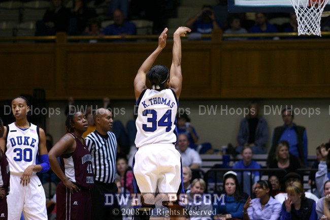 Krystal Thomas on the line, making both
