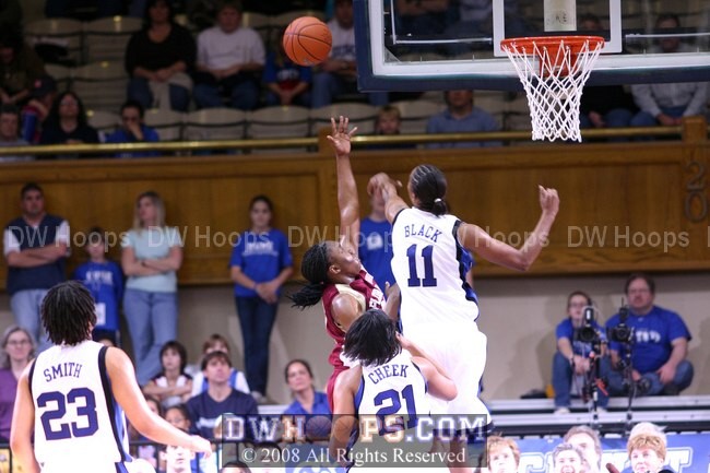 Chante Black rejects Shante Williams (slightly blown out by the overhead strobe)